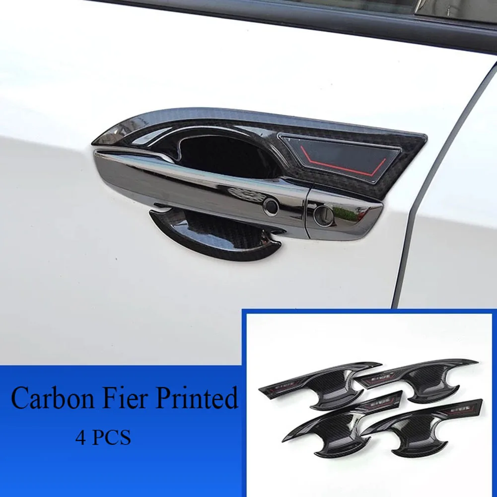 

4PCS Car Exterior Door Handle Bowl Cover Trim For Honda Civil 2019 2020 ABS Styling Moulding Black Chrome