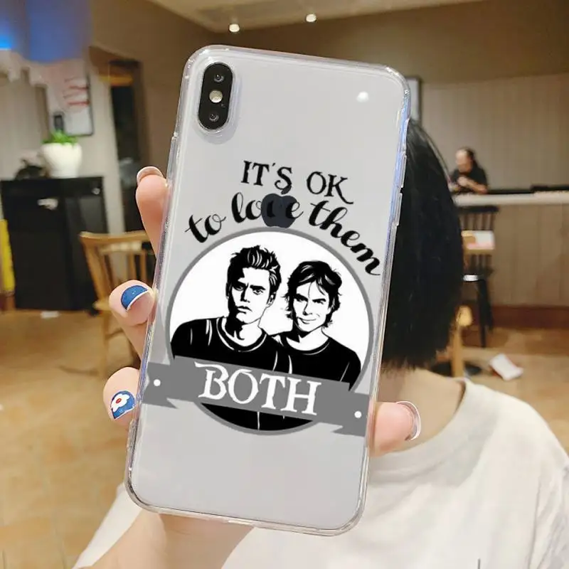 

The vampire diaries tv luxury cell Phone Case Transparent soft For iphone 5 5s 5c se 6 6s 7 8 11 12 plus mini x xs xr pro max