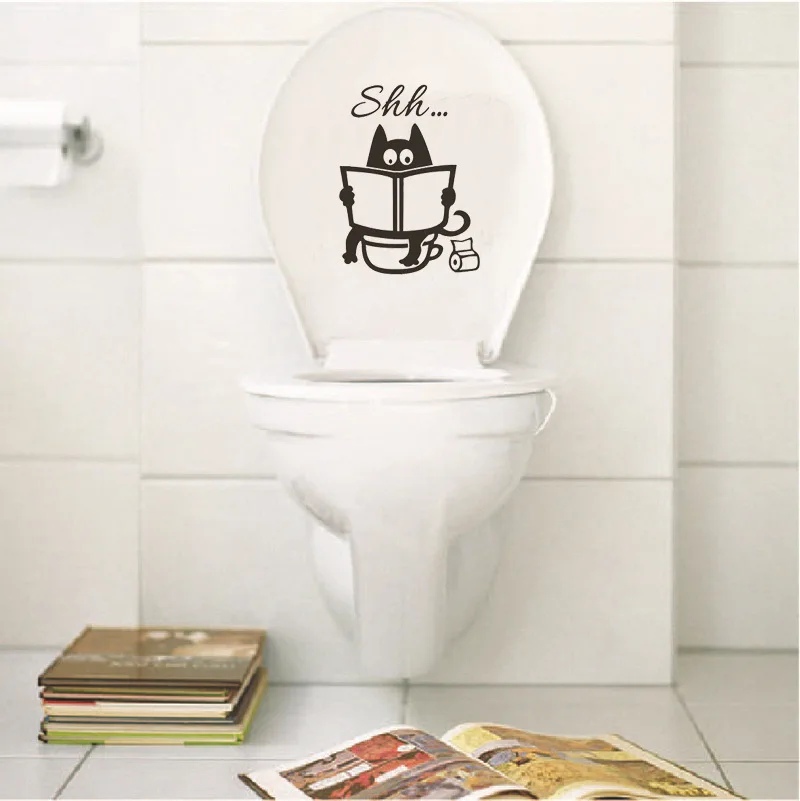 Наклейки на унитаз с милым котиком наклейки DIY настенное сиденье для ванной