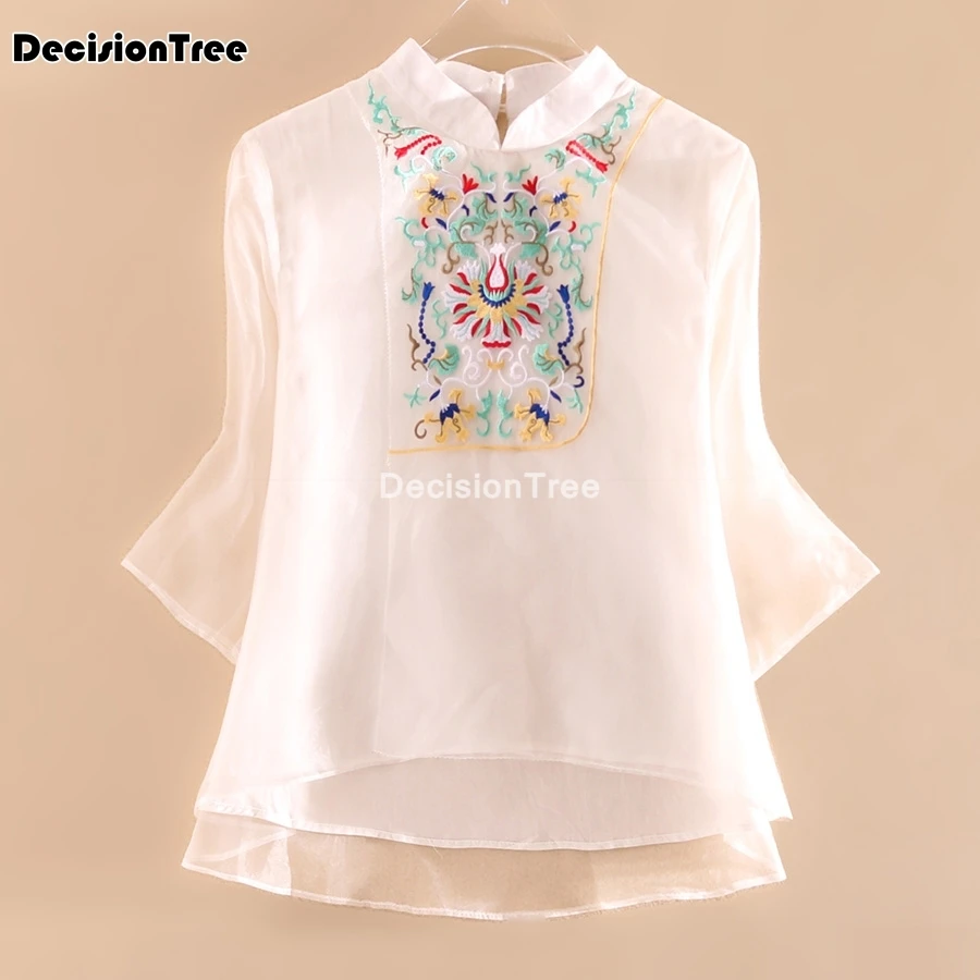 2021 элегантный китайский топ в стиле ретро женские топы Ципао с вышивкой