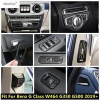 head light window lift button panel cover trim carbon fiber look interior for mercedes benz g class w464 g350 g500 2019 2021