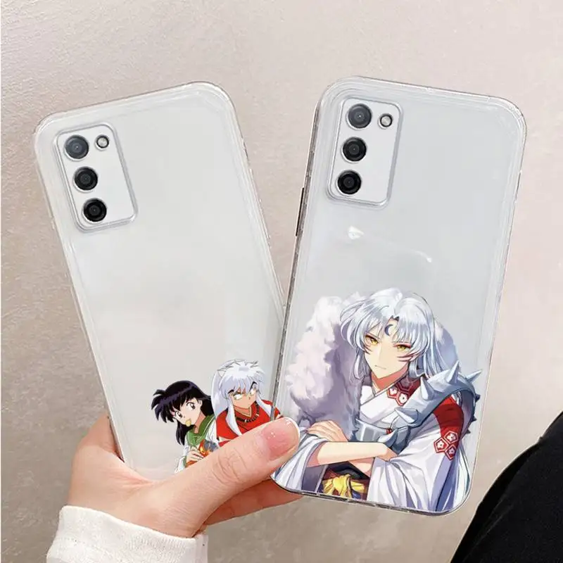 

InuYasha Sesshomaru Kagome anime Phone Case For Xiaomi Mi 11 Ultra Lite 10 Redmi Note 9 8 7 9a K30S K40 Pro Transparent Coque