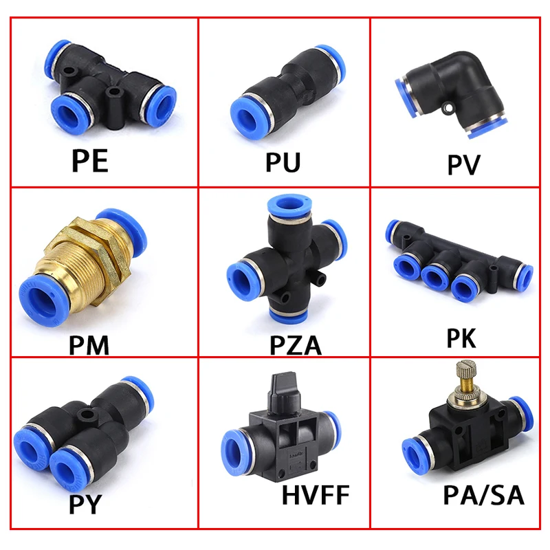 

Pneumatic Fitting Tube Connector Fittings Air Quick Water Pipe Push In Hose Quick Couping 4mm 6mm 8mm 10mm 12mm PU PY PK