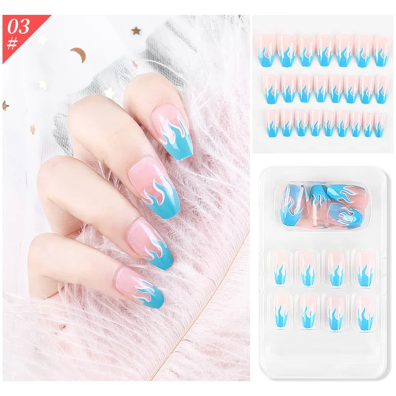 

24Pcs Wearable Fake Nails Gradient False Nails Glitter French Tips Gold Foil Artifical Nails Detachable Nail Tips Nail Art Tools