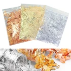 Металлический Фольга хлопья имитация цвета: золотистый, серебристый Фольга хлопья, украшенные металлическими листьями для покраски ногтей искусство ремесла смолы для изготовления украшений своими руками