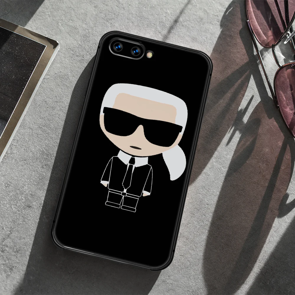 

Famous Designer karls Phone Case Cover Hull For HUAWEI honor 7a 8 8s 8a 8x 9 9x 10 20 i Lite Pro black Prime Painting Cover