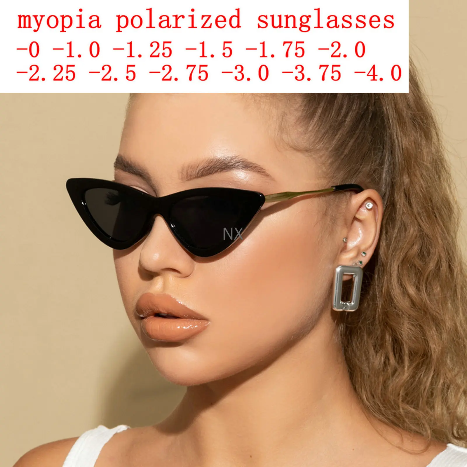 2021 поляризованные солнцезащитные очки для близорукости женские черные кошачий