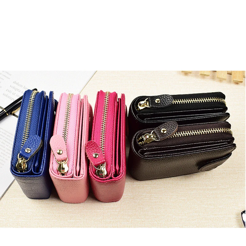 Top Quality Unisex RFID Blcoking Genuine Leather Large Capacity Multi-Purpose  Pocket  WalletCredit Card Drivers Licesen Holder