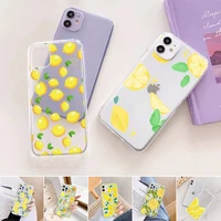 lemon fruit fresh yellow phone case transparent for iphone 11 12 6 7 8 pro x xs max xr plus silicone soft tpu clear mobile bags