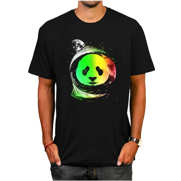 

panda the space explorer v 2 Man T-shirts Summer Cotton O Neck T Shirts Fitness Casual Short Sleeve Tops Tees Plus Size