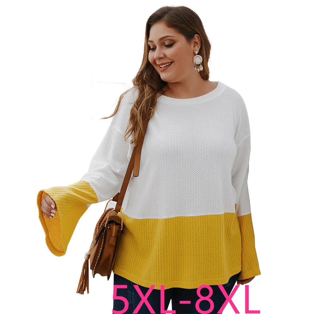 Новинка осенне зимние размера плюс Топы для женщин трикотажная одежда с длинным