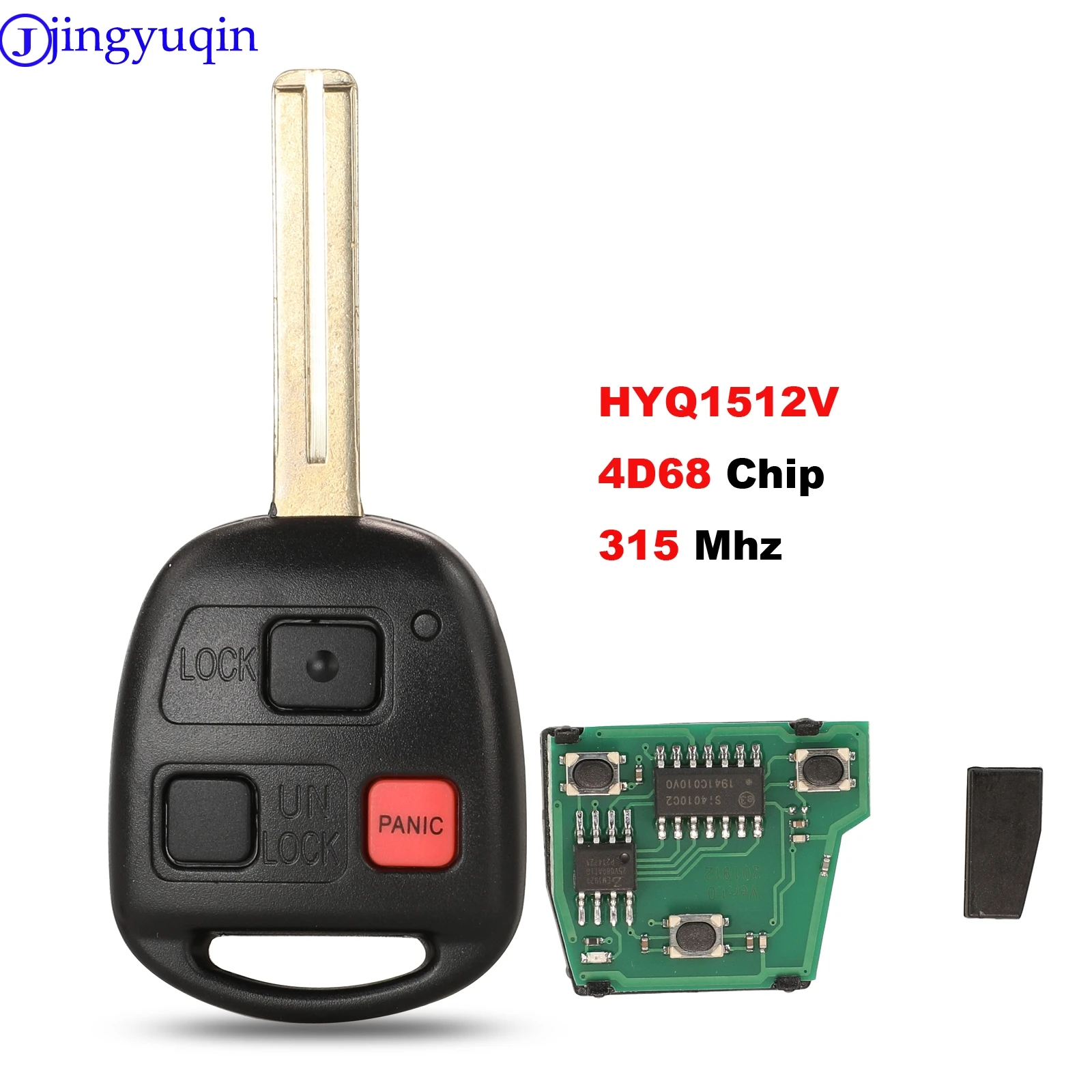 Jingyuqin-mando a distancia sin llave, 3 botones 315mhz con Chip 4D68 para Lexus GX470 LX470 HYQ1512V TOY48 Blade