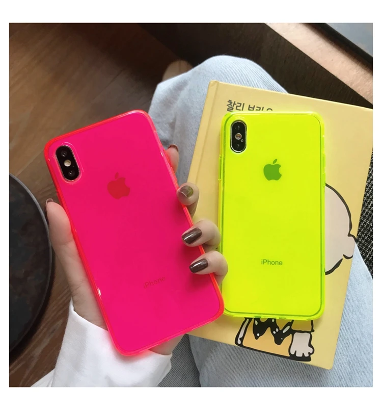 Модный флуоресцентный чехол для телефона iphone 12 mini 11 Pro Max XR X XS 7 8 plus SE 2 задняя