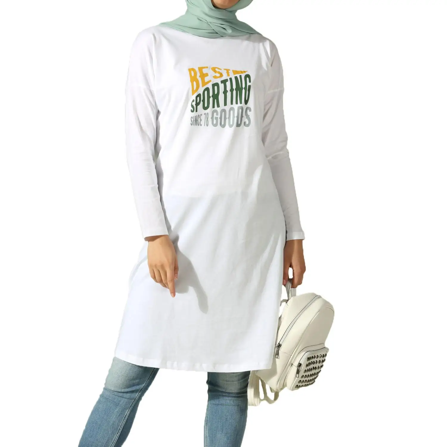 Лучшая спортивная хлопковая туника с принтом| |