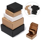 Подарочная картонная коробка из крафтовой бумаги, 9 размеров, 10 шт., мыло ручной работы в коробке, белаячернаякоричневая