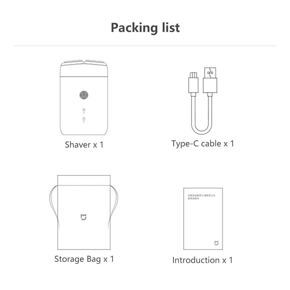 Xiaomi Mijia, мужская электробритва, портативная, 2 лезвия, электронный триммер для бороды, USB Перезаряжаемый, умный станок для бритья бороды