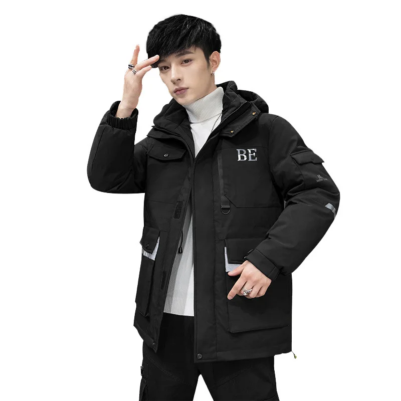 

hooded New men's down jacket in winter 2020 Korean youth casual thickened warm work clothes fashion brand coat for men