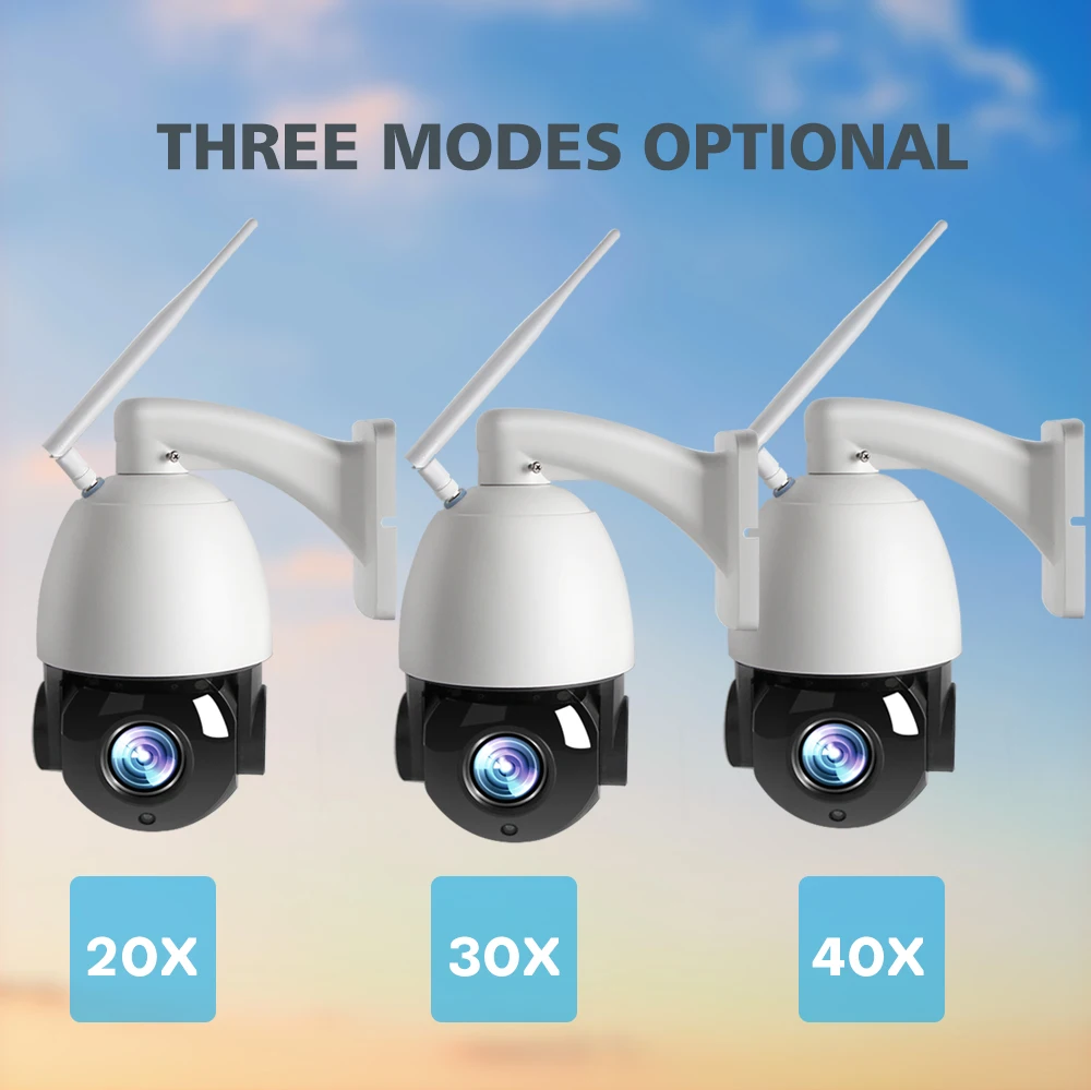 

IP Camera Security 5MP WIFI AI Auto Tracking 30X Zoom Wireless PTZ Speed Dome CCTV Camera Outdoor Two Way Audio IR 80m Camhi