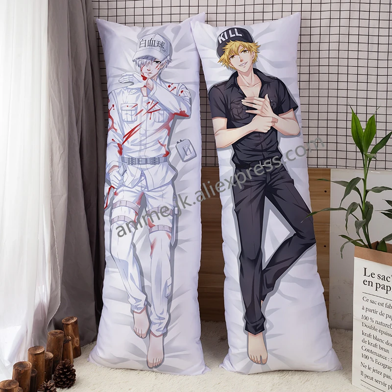 Japanese Anime Cells at Work! Dakimakura Killer T Cell Body Pillow Cover Case White Blood U-1146 Hugging Pillowcase | Тематическая