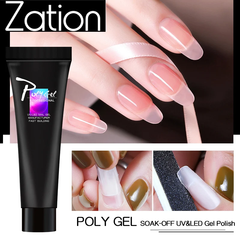 Zation 9 Цвет поли гель быстрое строительство УФ для ногтей накладные ногти с