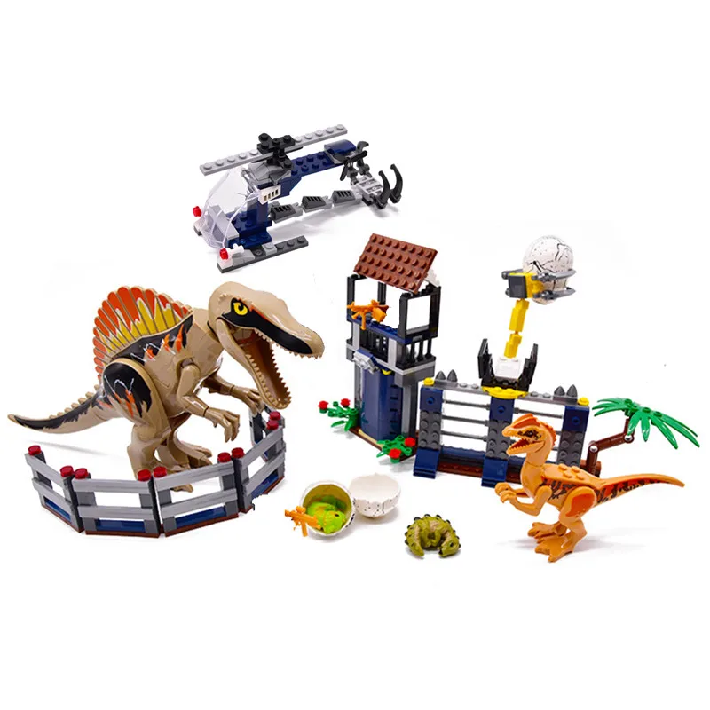 Фигурки конструкторы Парк Юрского периода пинозавры индорапторы велоцирапторы