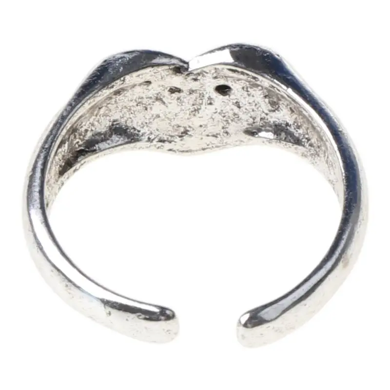 Женское Винтажное кольцо в виде сердца серебристое открытое регулируемое 1 шт. |