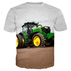 2021 Забавные футболки с 3D принтом трактор для детей и мальчиков, футболка для мужчин, Повседневная Уличная одежда в стиле хип-хоп, футболка для мальчиков, женские футболки, топы