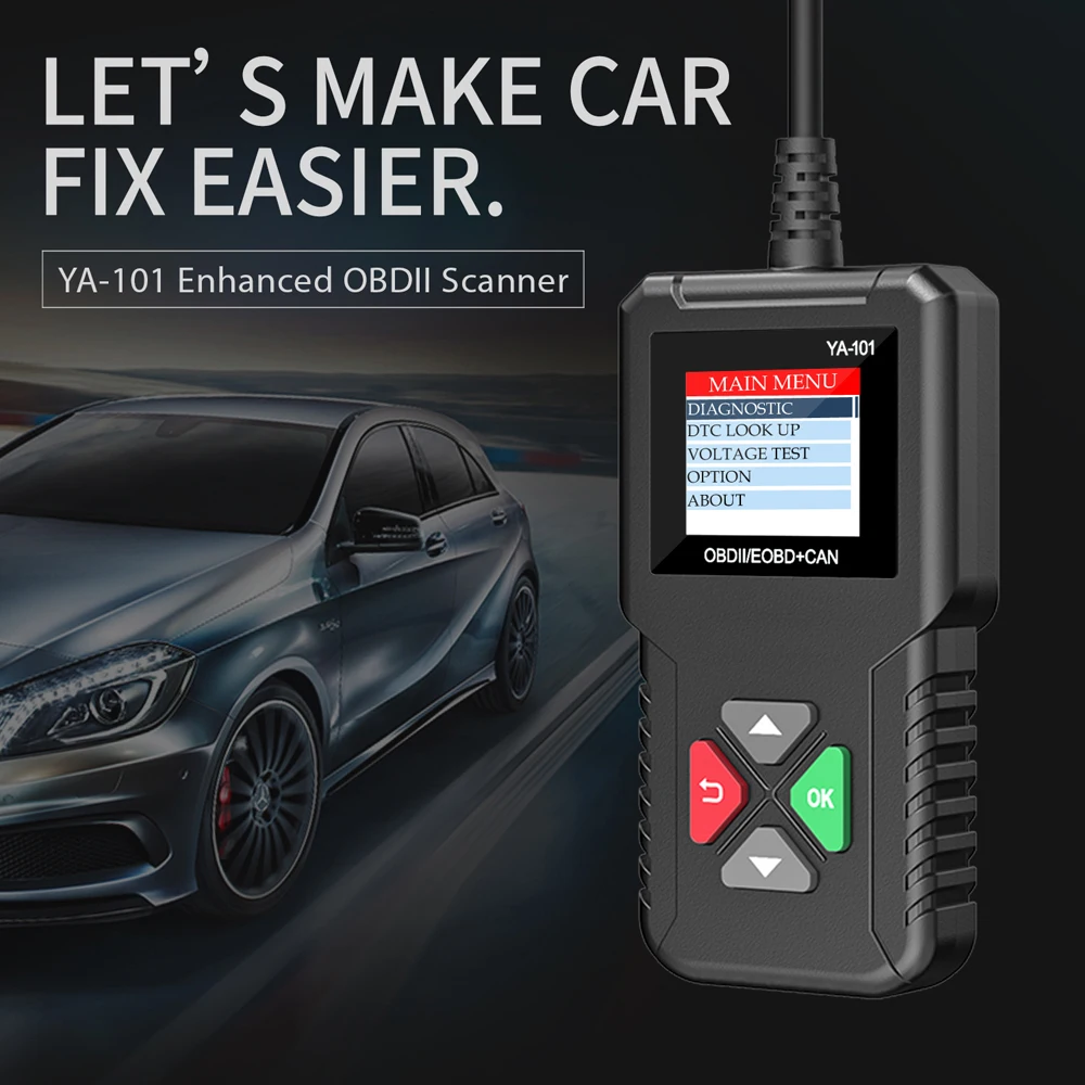 YA101 YA201 OBD2 сканер OBD II автоматический считыватель кодов автомобильный диагностический инструмент PK obdlink easydiag OM123 CR319 AD310 ELM327 V1.5 инструмент сканирования