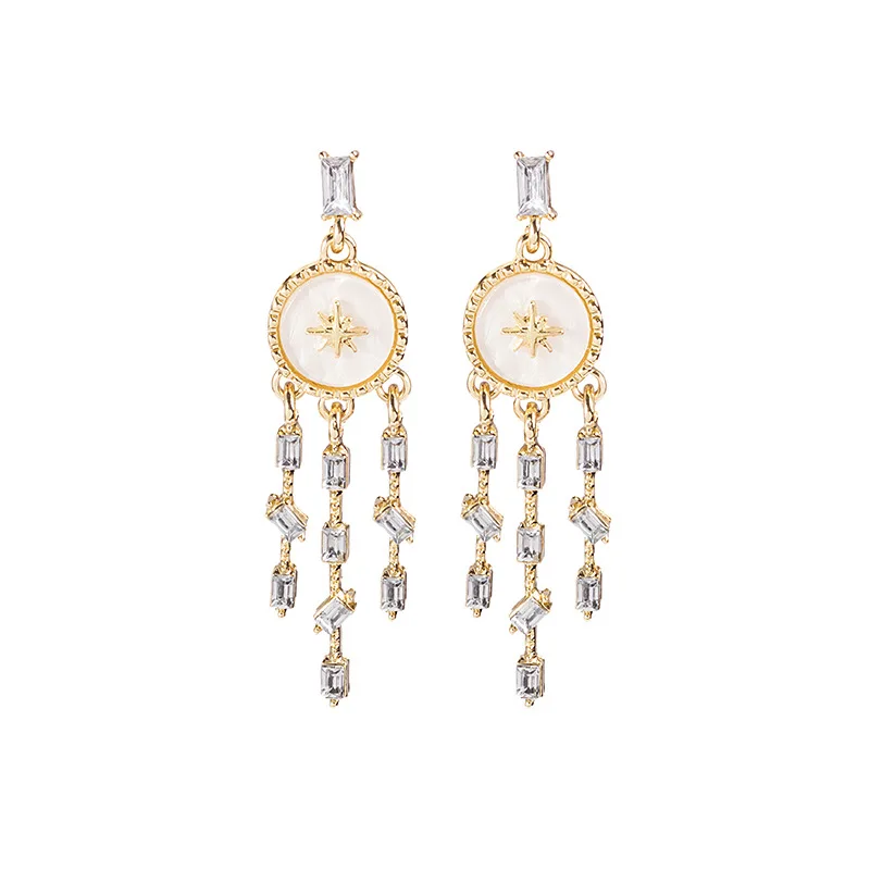 Роскошные циркониевые серьги с кисточками для женщин модные популярные