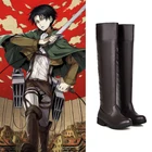 Обувь титана Eren Jager; Обувь титана для костюмированной вечеринки; Ботфорты Mikasa Ackerman Armin Arlert коричневого цвета