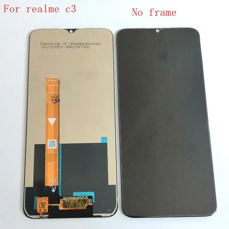 6 5 original for realme c3 5i lcd screen digitizer touch glass full set real me c3 lcd frame rmx2027 free global shipping