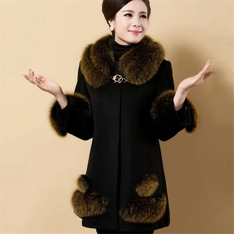 Женская зимняя верхняя одежда 2021 искусственное шерстяное пальто модные