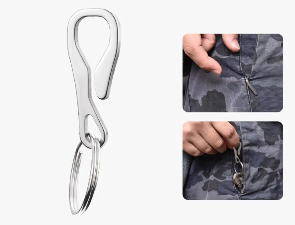 

EDC Тактический Брелок с подвесной пряжкой для улицы с бесплатным кольцом для ключей из нержавеющей стали Портативный карманный зажим для брюк