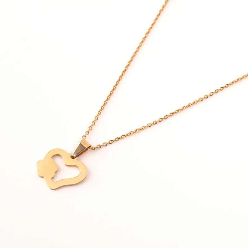 Ожерелье fengnee из нержавеющей стали для женщин и мужчин чокер с подвеской в форме