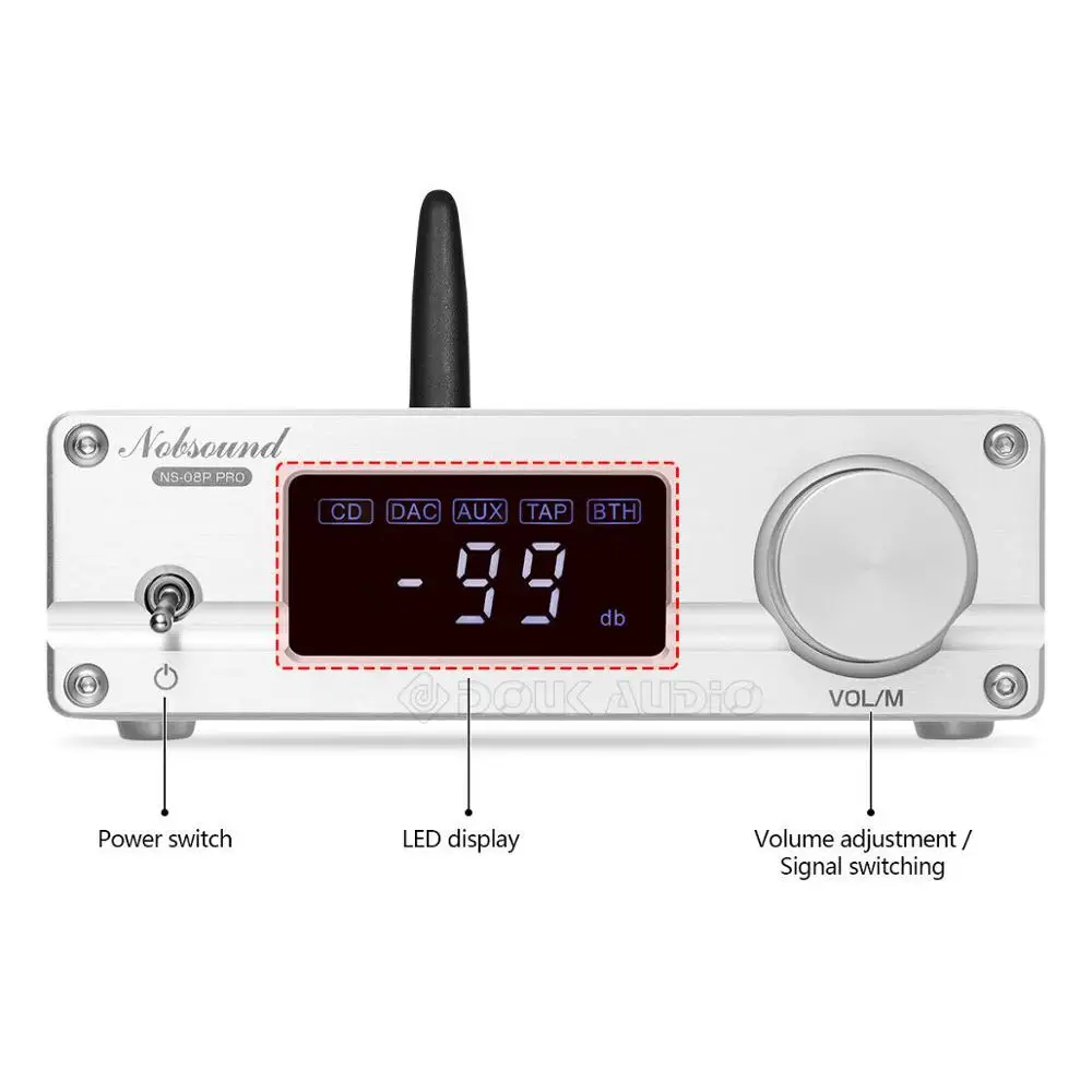 Стереопредусилитель Douk audio Hi Fi Bluetooth 5 0 предусилитель с затуханием басов реле