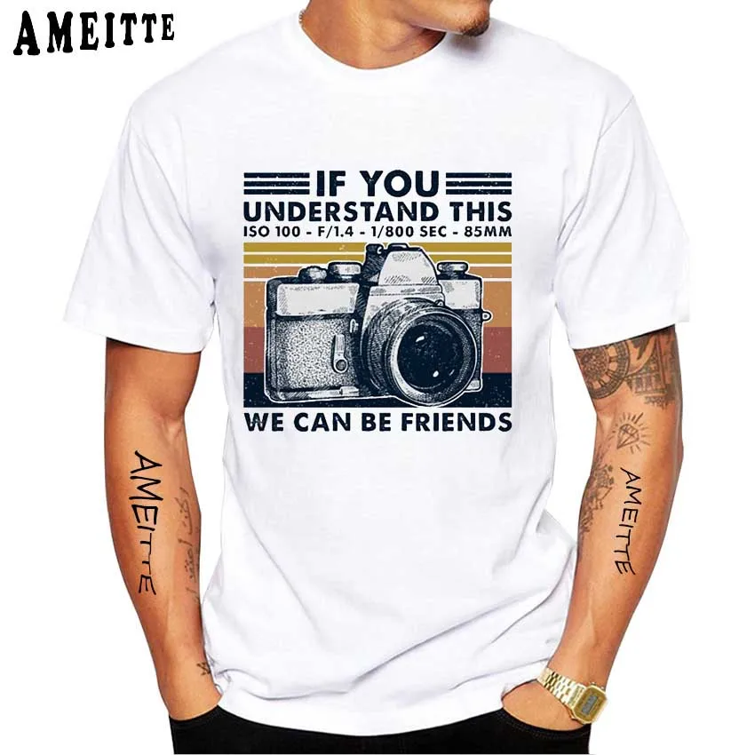 Мужская белая футболка с коротким рукавом в стиле ретро морской фотограф | одежда