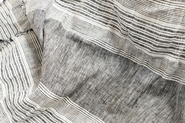 Navy stripe 1 м чистая льняная ткань 110 дюймов ширина 165gsm вес ферментированный камень мыть полосой ткань пряжа краситель полосы для постельных комплектов - Цвет: Navy stripe