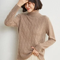 women jumpers thicker warm 100 pure goat cashmere knitting pullovers hot sale soft turtleneck sweaters full sleeve tops