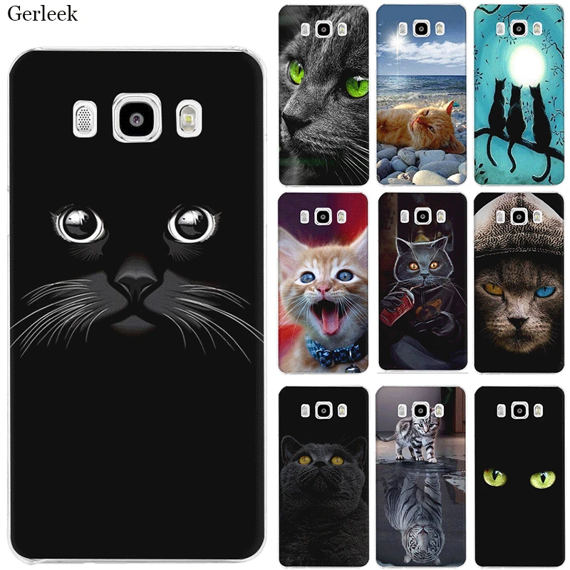 Мобильный чехол для телефона Samsung Galaxy J1 J2 J3 J5 J6 J7 жесткий кошка классная защиты
