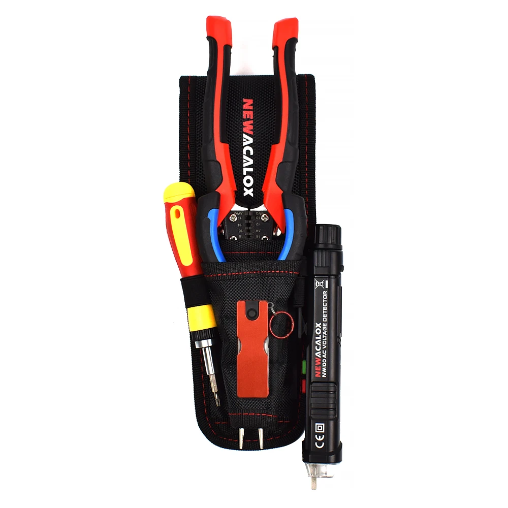 

NEWACALOX Multi-function Electrician Portable Tool Waist Bag Oxford Cloth Waterproof for Maintenance Work Hardware Storage Bag