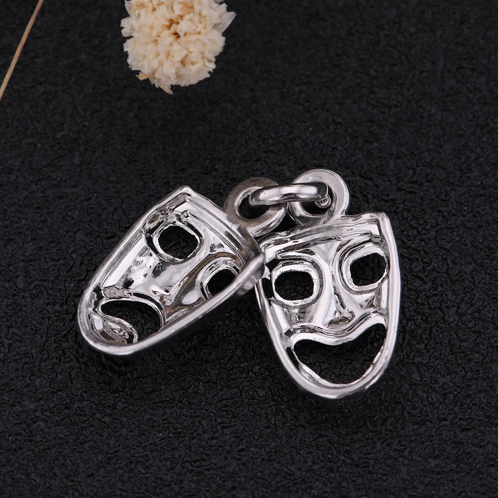 Skyrim 10Pcs Magic Two Man Clown Masks Charms Halloween Grimace Cry&ampSmiley Face Zinc Alloy Pendants Fashion DIY Jewelry Making |