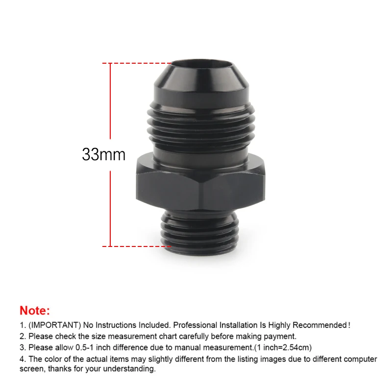 ORB-6 уплотнительное кольцо Boss AN6 6AN к AN8 8AN мужской переходник черный 6061-T6 алюминий -