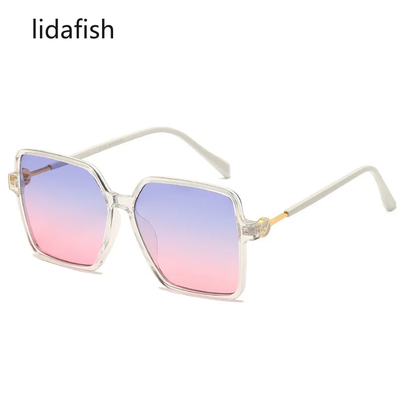 

Модные солнцезащитные очки lidafish в большой металлической оправе для мужчин и женщин, Индивидуальные Ретро трендовые солнцезащитные очки с г...