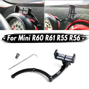 steering wheel car cell phone mount folding holder for bmw for mini cooper r55 r56 r60 r61 car auto accessories union jack stand
