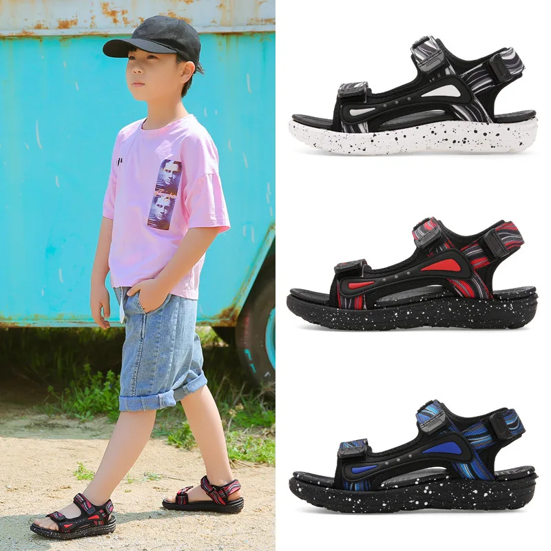 

CHILDREN'S Sandals Boy Soft-Sole Fashion Summer 2021 New Style Summer Young STUDENT'S Anti-slip Big Boy Slipper joker breathable