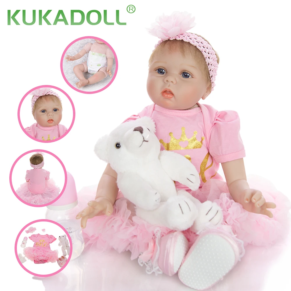 Куклы KUKADOLL Младенцы Reborn 55 см Ткань тела оптовая продажа реалистичные Bebe Boneca Menina