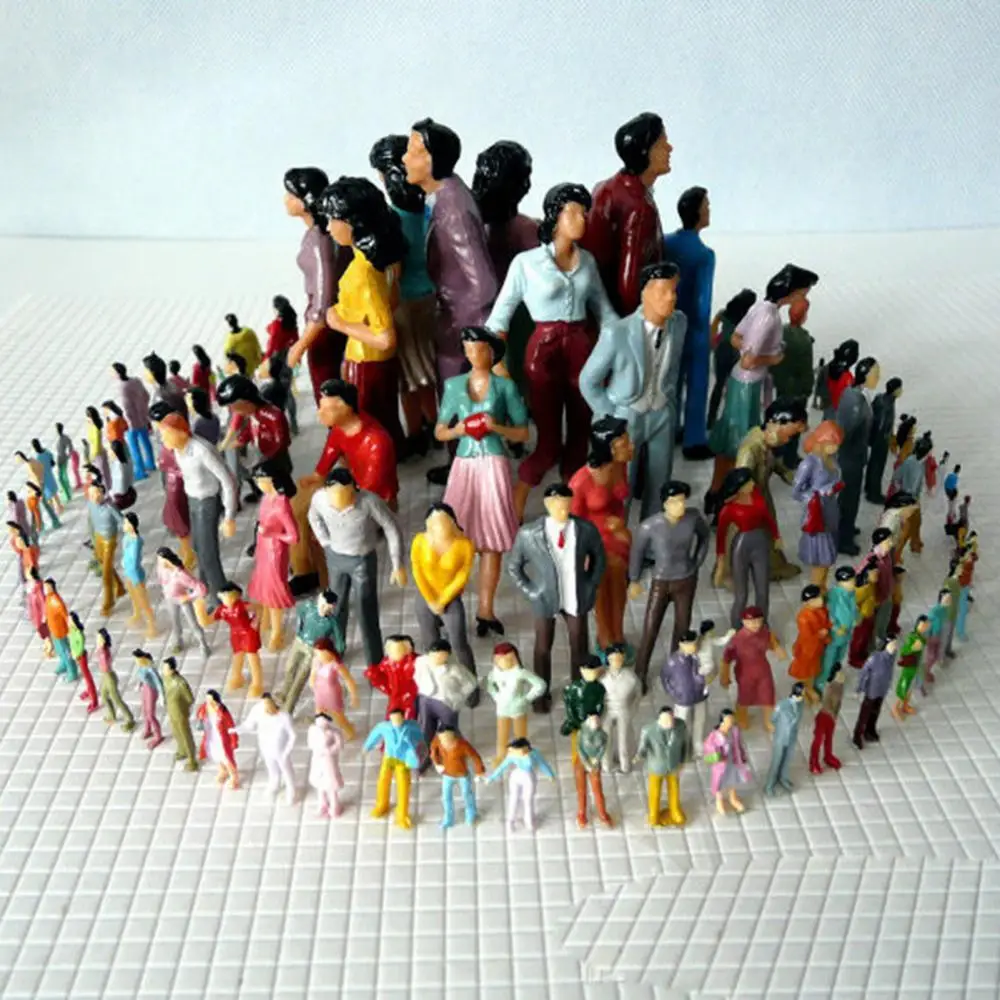 

100Pcs 1:75/1:100/1:150 Mixed Miniature Sand Model DIY Standing People Figures