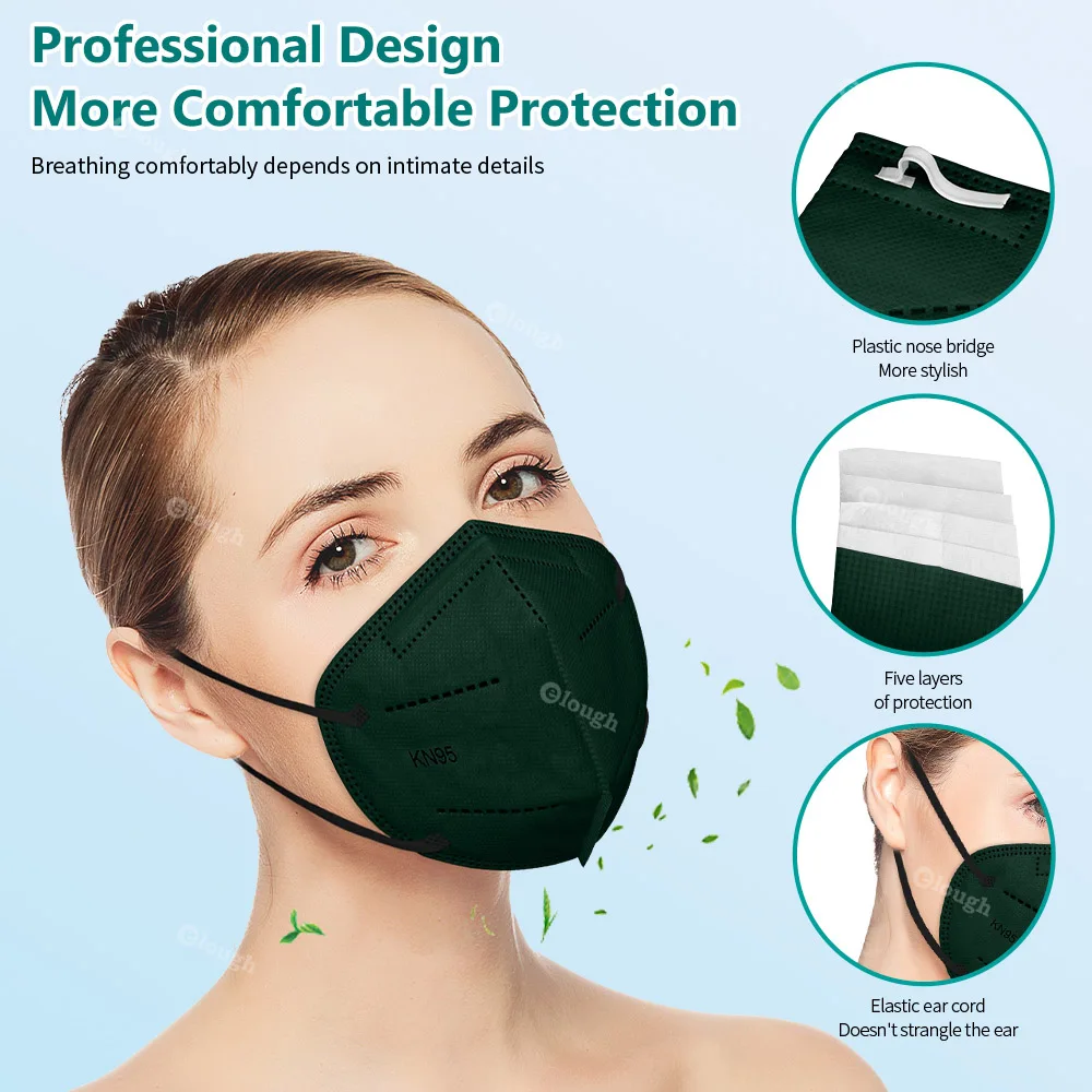 10-100 шт. 5 слоев Morandi Mascarillas KN95 сертифицированные FPP2 маски FFP2 FFP2MASK CE маска для лица