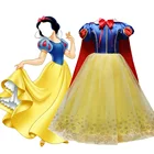 Детский костюм для косплея, Белоснежное платье для маленьких девочек, аксессуары принцессы, вечерние чный Рождественский костюм на день рождения для девочек 3-10 лет