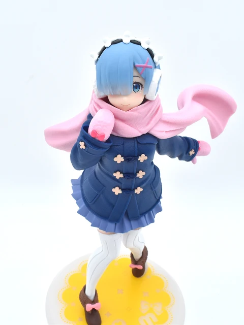 Original Taito Cute Anime Figure Re Zero Start Life In Another World Rem  Winter Wear Ver. Figure PVC Model Doll Toys